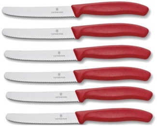 Victorinox Messer-Set Brötchenmesser Tomatenmesser 6-teilig (6-tlg, 6x Messer), Messerset