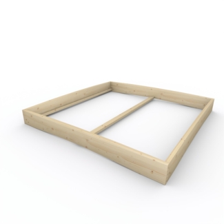 Holzbett (Fichte) "Rosi" 200x200 cm 20 cm ohne Kopfteil Massivholzbett Bett