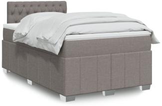 vidaXL Boxspringbett mit Matratze Taupe 120x200 cm Stoff 3289346