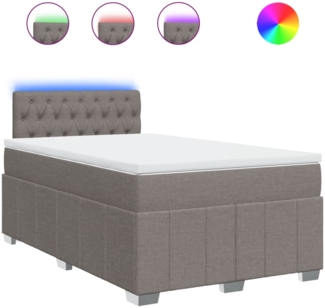 vidaXL Boxspringbett mit Matratze Taupe 120x200 cm Stoff 3289346