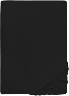 biberna Jersey-Elastic-Topper-Spannbetttuch, schwarz, 1 x 90 x 190 cm - 100x220 cm