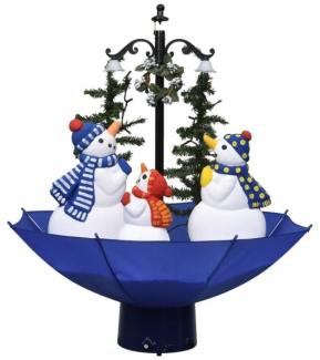 vidaXL Weihnachtsbaum mit Schnee und Schirm-Fuß Blau 75 cm PVC 289929