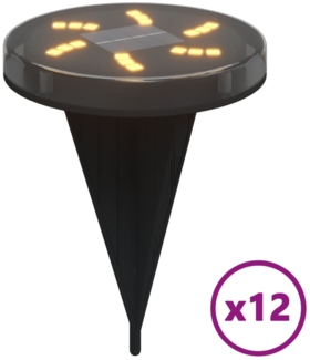 vidaXL Solar-Bodenleuchten mit Erdspieß 12 Stk. Warmweiß 4008197
