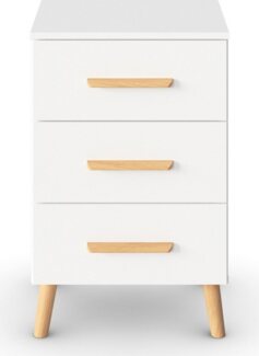 rauch Nachtkommode Skandi by Aditio, mit Massivholzgriffen, 3 Schubladen mit Softclose-Funktion