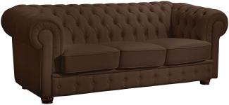 Sofa 3-Sitzer Kalea Bezug pigmentiertes Nappaleder Buche nussbaum dunkel / braun 21356