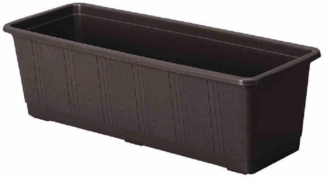 Geli Bewässerungsblumenkasten 100 cm Braun | Aqua Green Plus mit Wasserstandsanzeiger | 19?l Volumen | Überlauf- & Bewässerungssystem | stabil, stapelbar, pflegeleicht
