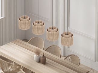 Pendelleuchte SMILLA 4-flammig aus Jute Natur im Boho Stil, Breite 115cm