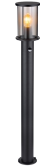 Stehleuchte, Bewegungsmelder, Edelstahl, Glas rauch, H 100 cm