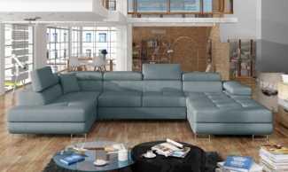 Eltap Rodrigo Ecksofa (Cover 70) Seite links, Blau, 58 x 90 x 202 cm