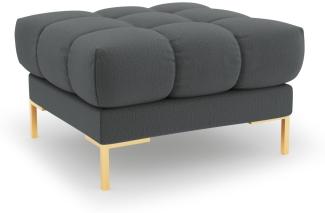 Micadoni Pouf Hocker Mamaia | Bezug Dark Grey | Beinfarbe Gold Metal