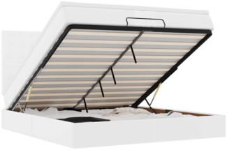 vidaXL Ottoman-Bett mit Matratzen & LEDs Weiß 200x200 cm Kunstleder 3313871