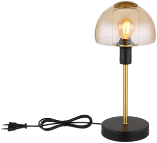 Tischleuchte, Glas, goldfarben, schwarz, Touch, H 32 cm