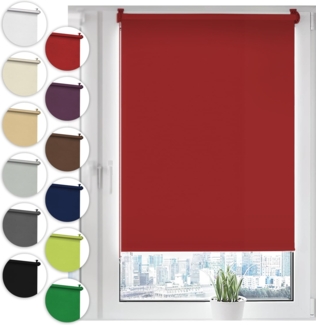 Sonello Verdunkelungsrollo Klemmfix ohne Bohren 30x150 cm Rot Verdunklungsrollo Fensterrollo Rollo Seitenzugrollo Klemmrollo für Fenster & Tür