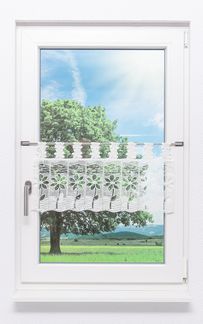 Scheibengardine Plauener Spitze - Blüte (Bx H) 72cm * 32cm weiß