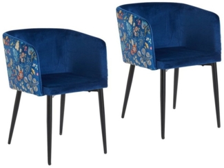 HTI-Living Polsterstuhl Esszimmerstuhl Destin Blue Fantasy 2er-Set (Set, 2 St), Polsterstuhl Samt Muster