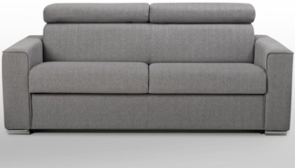 Schlafsofa 3-Sitzer Stoff VIZIR - Grau - Liegefläche: 140 cm - Matratzenhöhe: 14 cm