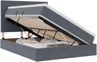 vidaXL Bett mit LED-Lichtleisten Dunkelgrau 140 x 190 cm Samt 3372604