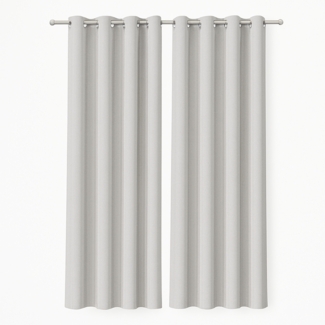 Gardine mit Ösen 140x175 cm ( Breite x Länge ) in Hellgrau, blickdichter Vorhang, Ösenvorhang in vielen Variationen