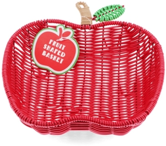 Rex London Aufbewahrungskorb geflochtener Obstkorb Apfel (Kunststoff Korb, 1 St, Körbchen), ca. 24 x 21,5 x 6,5 cm
