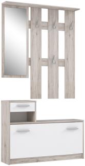 FORTE Hallways Kleiderpaneel, Holzwerkstoff, Beige/Braun/Weiß, 97,5 x 180 x 25 cm