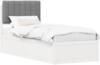 vidaXL Bettgestell mit gepolstertem Kopfteil Hellgrau 80x200 cm 877803