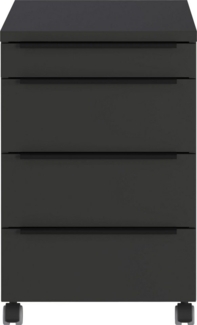 GERMANIA Rollcontainer Mailand, mit 4 Schubladen, optional mit Schubladendämpfung, Utensilienfach, 42x63 cm, Made in Germany