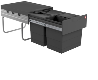 Hailo Abfallsammler 3642532 Raumspar-Tandem 2x 8,5 +18 L dunkelgrau