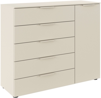 rauch Schubkastenkommode Kommode Türkommode Sideboard Kombikommode FLIPP (Breite 120 cm mit 2 Einlegeböden), 1-türig mit 5 Schubladen und Soft-Close-Funktion