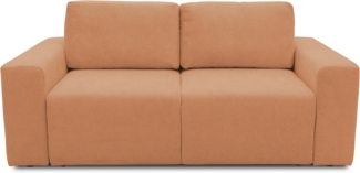 DOMO. collection Sofa 700 029, 2-Sitzer Couch mit Schlaffunktion und Federkernpolsterung, lose Rückenkissen, Polstergarnitur, 192 x 116 x 85 cm (BxTxH), lachs