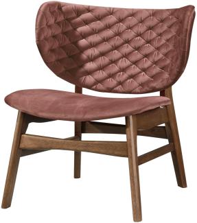 Selsey 'Turkul' Sessel gesteppt mit Holzbeinen, dunkelrosa, ca. 72 x 62 x 68 cm