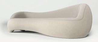 Casa Padrino Luxus Samt Sofa Creme 280 x 105 x H. 68 cm - Wohnzimmer Sofa - Hotel Sofa - Wohnzimmer Möbel - Hotel Möbel - Luxus Möbel