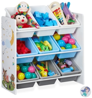 Kinderregal mit 9 Boxen und Motiv