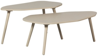 WOOOD Beistelltisch Beistelltisch Davina 2er-Set aus Holz, Hellgrau