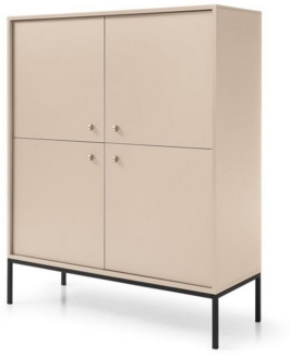 Beautysofa Kommode Monica I, 4-türig Hochkommode für Wohnzimmer, im modernes Design