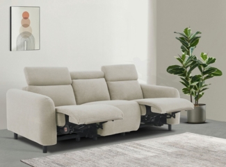 Home affaire 3-Sitzer SKAANE Struktur-Sofa, 229 cm, manuelle-u. elektrische Relaxfunktion, Relax-Funktion in 2 Sitzen, Kopfteilverstellung, Federkernpolsterung