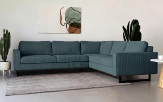 Places of Style Ecksofa Pinto, 250/290 cm, langer Schenkel, XXL, Ottomane, Cord, Feincord, Luxus-Microfaser Leder und Chenille