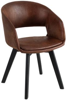 riess-ambiente Polsterstuhl NORDIC STAR antik braun / schwarz (Einzelartikel, 1 St), Esszimmer · Microfaser · Massivholz · mit Armlehne · Küche · Design