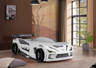 Autobett Kinderbett "Rio II" 90x200 Carbon mit LED Leuchte inkl. Lattenrost