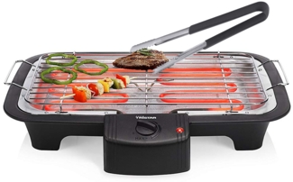 Elektro Tischgrill & Grillzange mit Wasserschale, 38x22cm, 2000Watt