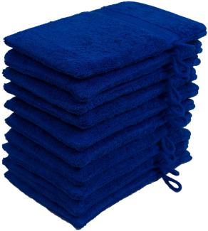 Müskaan - 5er Set Frottee Waschhandschuhe Elegance 16x21 cm 100% Baumwolle 500 g/m² Waschhandschuh royalblau