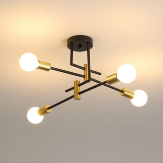 Goeco Deckenleuchte Eisen-Dekolampe, kreative Deckenlampe, Wohnzimmerlampe, E27, Sockel, Glühbirne nicht enthalten