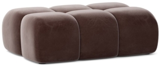 Polsterhocker Designerhocker DARCY 128x85 cm in Stoff Salvador Braun