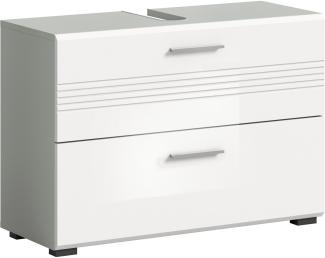 welltime Waschbeckenunterschrank Calcio, Breite 80 cm, 2 Schubkästen, davon einer geteilt, MDF Front, Badschrank, Bad-Möbel, Badezimmer