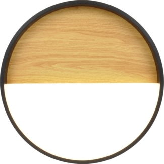 ECO Light 9350 S WO LED-Deckenleuchte VISTA rund Holz schwarz 3000K 30cm