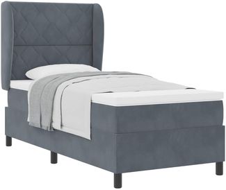 vidaXL Boxspringbett mit Matratze Dunkelgrau 190 x 90 cm Polyester 3340959
