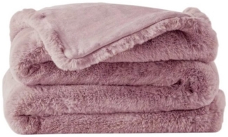 Premium Wohndecke aus Kunstfell » Dicke Hochwertige Decke » Couchdecke 150x200 cm » Kuscheldecke mit Wendeoptik - Rosa
