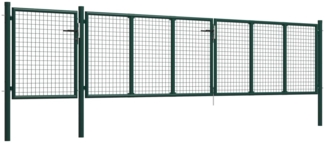 vidaXL Gartentor aus Stahl 500 x 75 cm Grün 144316