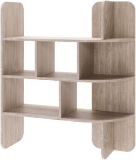 Selsey 'Contle' Standregal mit offenen Fächern & abgerundeten Ecken, in Eiche-Optik, 102x120 cm
