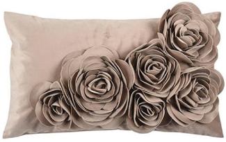 PAD Kissenhülle Samt Floral Taupe (30x50cm) 10154-C50-3050