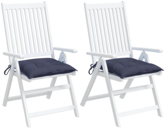 vidaXL Stuhlkissen 2 Stk. Marineblau 40 x 40 x 7 cm Oxford-Gewebe